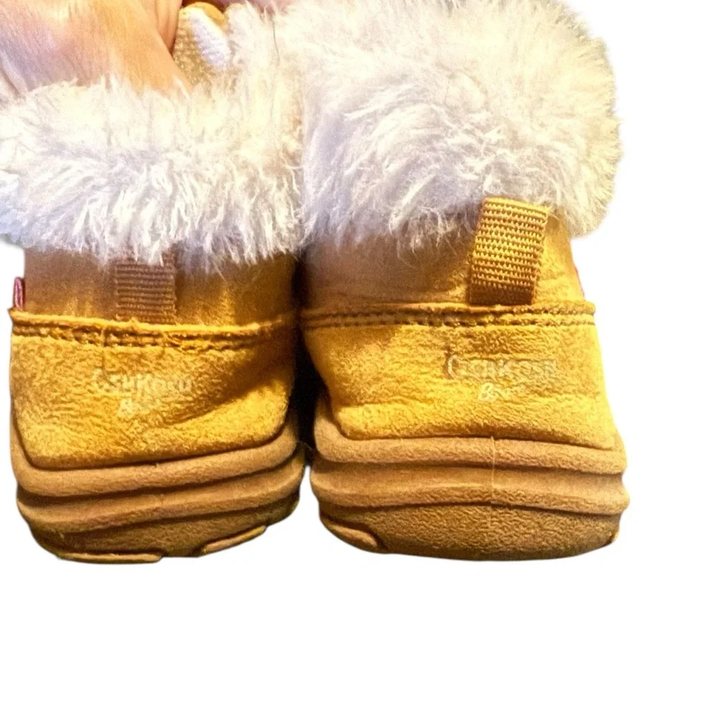 OshKosh B'gosh Camel‎ Brown Faux Fur Booties Toddler girl Sz 6